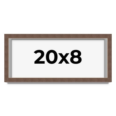 20x8 Shadow Box Frame Brown | 1.125 inches Deep Real Wood Rustic Shadowbox Display Frame | UV
