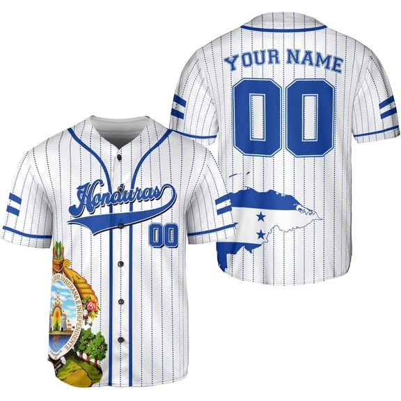 Personalized Honduras Baseball Jersey Shirt, Honduras Jersey for Men and Women, Jersey Honduras, Camisa Honduras Hombre (S)