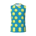 thumbnail image 6 of Lsque Ball Tennis Print Men's Cotton Blend Sleeveless Muscle Shirts (S-3XL)- Moisture Wicking, Odor Protection, UPF 30+,XX-Large, 6 of 8