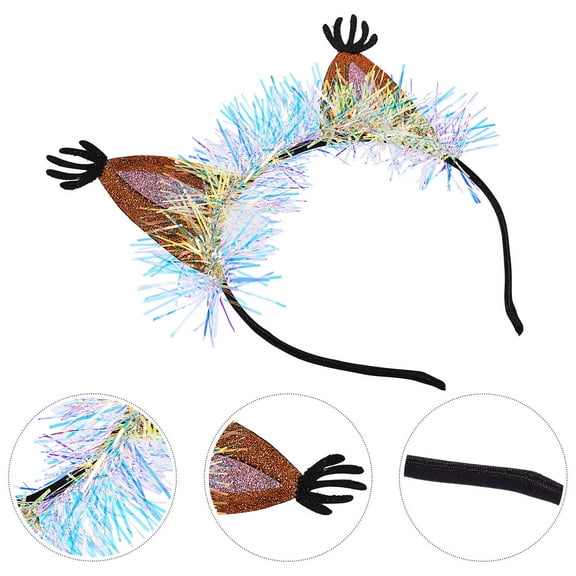 KALLORY 2Pcs Performance Hair Hoop Orange Squirrel Ear Creative Hair Decor for Family Gathering