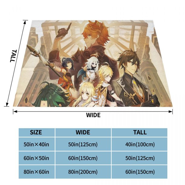 Childe Genshin Impact Blanket Flannel Ajax Autumn Anime Breathable Super Warm Throw Blankets for Bedding Travel Bedding Throws150x200cm 60x80in Gao Jinjia LED