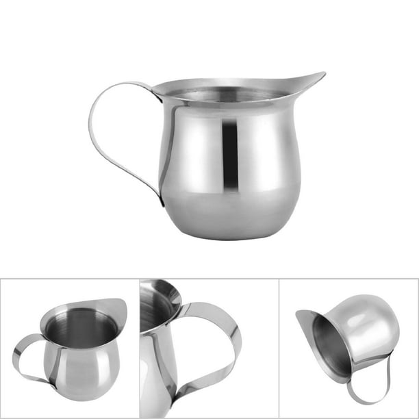 Jarra Para Espumar Leche, 90ml 240ml Vaso Espeso De Acero Inoxidable Para Espumar Leche Calentamiento Rápido Pulido Espejo Fácil Limpieza Jarra De Leche Para Zumos