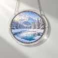 thumbnail image 5 of Yangka Winter Snowy Mountain Acrylic Puzzle Suncatcher, Nature Scenery Stained Glass Effect Window Hanging, Home Decor, 5 of 7
