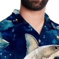 thumbnail image 5 of Starry Shark Men's Short Sleeve Casual Printed Button Down Beach Shirts - Summer Fashion Tops, 5 of 6