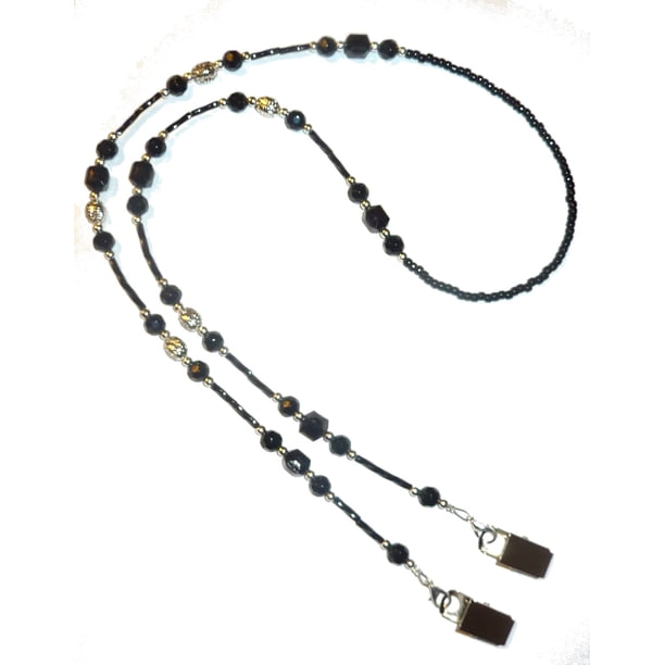 Cordón Con Cuentas Para Mujer, Superdelgado, Con Cuentas Huecas Ocultas, 34 Pulgadas, Fabricado En Estados Unidos, Llaves, Tarjeta De Identificación, Titular De La Insignia, Llaves Del Maestro, Teléfo