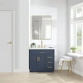 thumbnail image 2 of Gavino 36" Wood Vanity in Royal Blue with Composite Stone Top and Mirror, 2 of 12