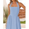 thumbnail image 4 of Vestido ZESICA de verano sin mangas, halter, midi, azul, mujer 2025, 4 of 7