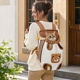 thumbnail image 7 of StlyGar Cute Bear Design Front Pet Carrier Backpack, Adjustable Breathable Front Facing Pet Carrier for Small Dogs and Cats, Hands-Free Legs Out Puppy Chest Bag for Outdoor Hiking & Bike Riding(L), 7 of 7