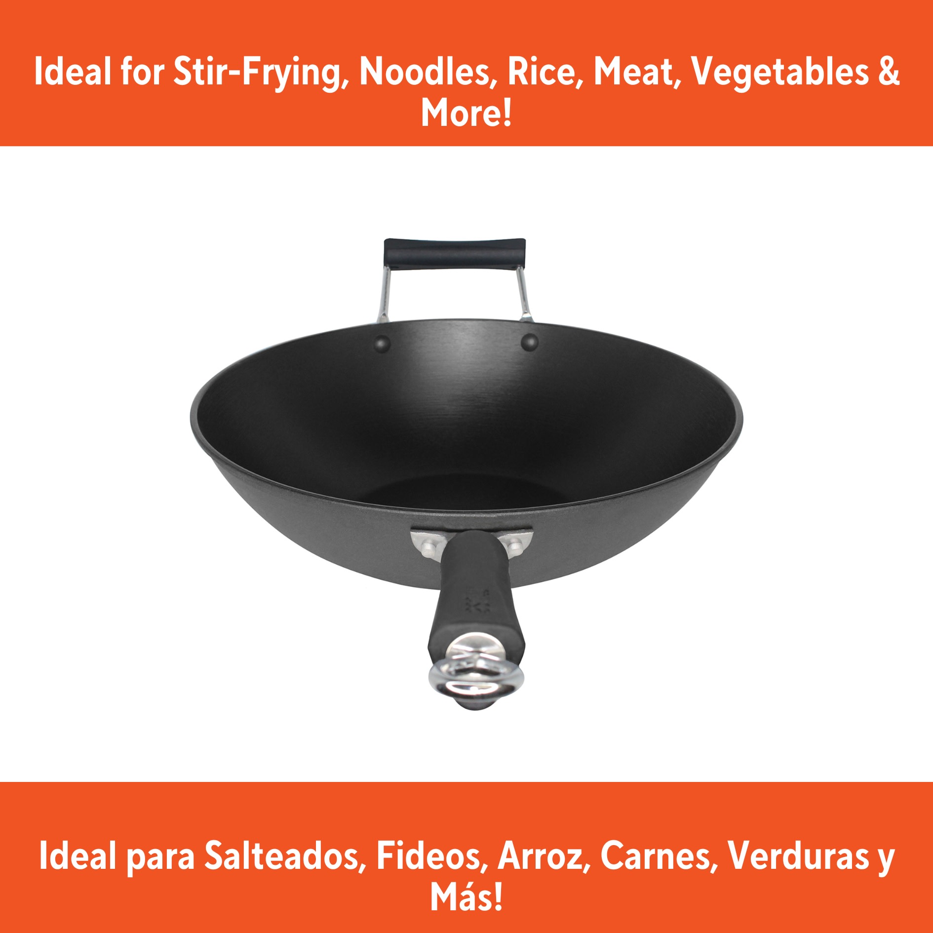 IMUSA 14-Inch Light Cast Iron Preseasoned Wok photo 7