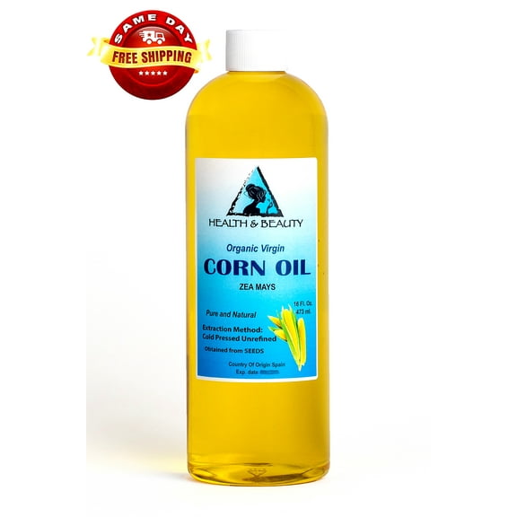 Corn / maize oil organic unrefined virgin cold pressed raw premium pure 16 oz