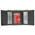 thumbnail image 3 of RFID Blocking Mens Lamb Leather Classic Trifold Wallet  RFID 1107 BOX (C) Black, 3 of 7