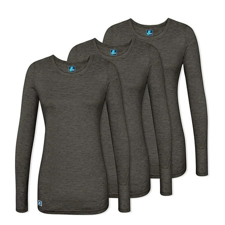 

ADAR UNIFORMS 3 Pack Women s Comfort Long Sleeve T-Shirt/Underscrub Tee - 2903 - Heather Charcoal - M