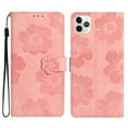 thumbnail image 2 of for iPhone 12 Pro Max Case, Lovely Flower Embossed PU Leather Magnetic Wallet with Stand Holder Flip Cover with Card Slots & Strap Compartment for iPhone 12 Pro Max for Women Girls,Pink, 2 of 6