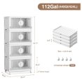 112gal/448qt Collapsible Storage Bins with Lids, Stackable Closet