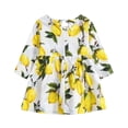 thumbnail image 2 of KONBECA Toddler Girl Outfits Princess Dresses, Baby Girls Long Sleeve One-Piece Floral Print Skirt Casual Dress, Cotton Dresses Yellow (6-9 Months), 2 of 7