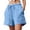 Light Blue, variant on Women’s Beach Gauze Drawstring Shorts, Vacation Elastic Waist Shorts with Side Pockets, Light Blue/Black/White/Green, XS,S,M,L,XL,XXL