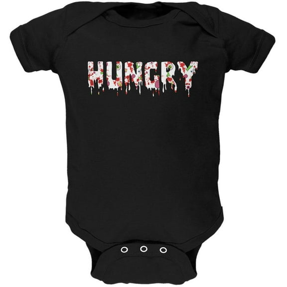 Halloween Hungry Zombie Pattern Soft Baby One Piece Black 6 Month