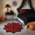 thumbnail image 4 of huayou Halloween Spider Web Bath Rug 23.62x23.62 Inch Red Base Black Spider Octagonal Absorbent Non Slip Mat for Bathroom Tabletop Decor, 4 of 6