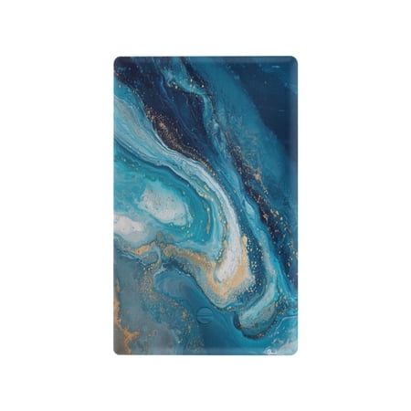 Aqua Gilded Waves Decorative Wall Plate, Flame Retardant PC Plastic Light Switch & Outlet Cover with Mounting Screws Fits Blank Unused Outlet