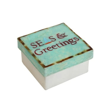 Beachcombers Capiz Box Seas & Greetings Design  Multicolored