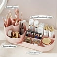 thumbnail image 4 of Pink Rotating Vanity Organizer with Brush Holder - Large Spinning Cosmetic Storage, Countertop Makeup & Skincare Organizer, Perfume & Lotions Display Case, 4 of 7