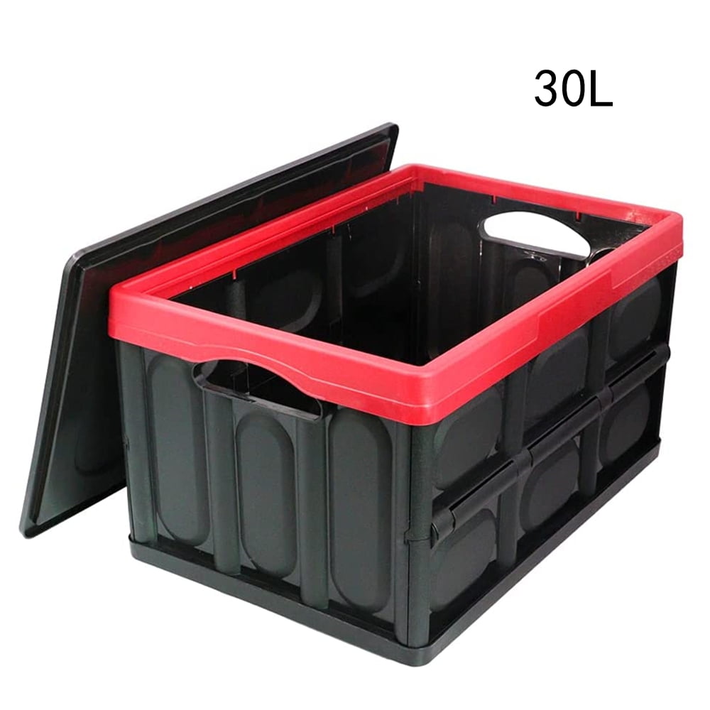 2X 25L Plastic Folding Stackable Storage Crates box Nice capacity RED 