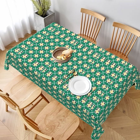 

Tablecloth Retro Geometric Pattern Table Cloth For Rectangle Tables Waterproof Resistant Picnic Table Covers For Kitchen Dining/Party(60x90in)