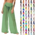 thumbnail image 1 of Pincandy Women See Through Sheer Mesh Pants Beach Swimsuit Bikini Bottom Cover up Party Club Elastic High Waist Wide Leg Pants, 1 of 7