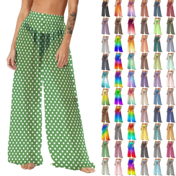 Pincandy Women See Through Sheer Mesh Pants Beach Swimsuit Bikini Bottom Cover up Party Club Elastic High Waist Wide Leg Pants