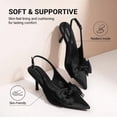 thumbnail image 4 of DREAM PAIRS Women’s Slingback Pumps, 3-Inch Stiletto High Heels with Bow, Closed Toe Satin Dress Shoes for Wedding & Work, 4 of 8