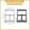 thumbnail image 2 of Uxcell Single Prong Belt Buckle Metal Center Bar Square Replacement Buckle Fit for Belt Purse Making Leather Hardware Black/Silver 3/4 Inch, 2 of 6