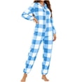 thumbnail image 4 of Cmfcve Women's Hooded Fleece Onesies Pajamas Winter Warm One-Piece Pajamas Casual Long Sleeve Thick Loungewear Jumpsuit, 4 of 8