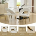 thumbnail image 2 of CQSXDA Teddy Dining Chair Set With Curved Backrest and Gold Metal Legs for Kitchen or Dining Room, 2 of 10
