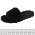 thumbnail image 2 of Zapatillas de mujer con suela antideslizante, zapatos deslizantes con forro de piel sintética, puntera abierta y peluda, 2 of 6