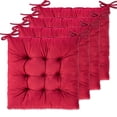 thumbnail image 1 of Wonder Miracle Paquete De 4 Cojines De Asiento/Cojín De Silla Para Sillas De Comedor, Silla De Oficina, Piso, Lavable A Máquina Y Secadora (Franela De 16.0 In A 16.0 In, Rubí Rojo), 1 of 5