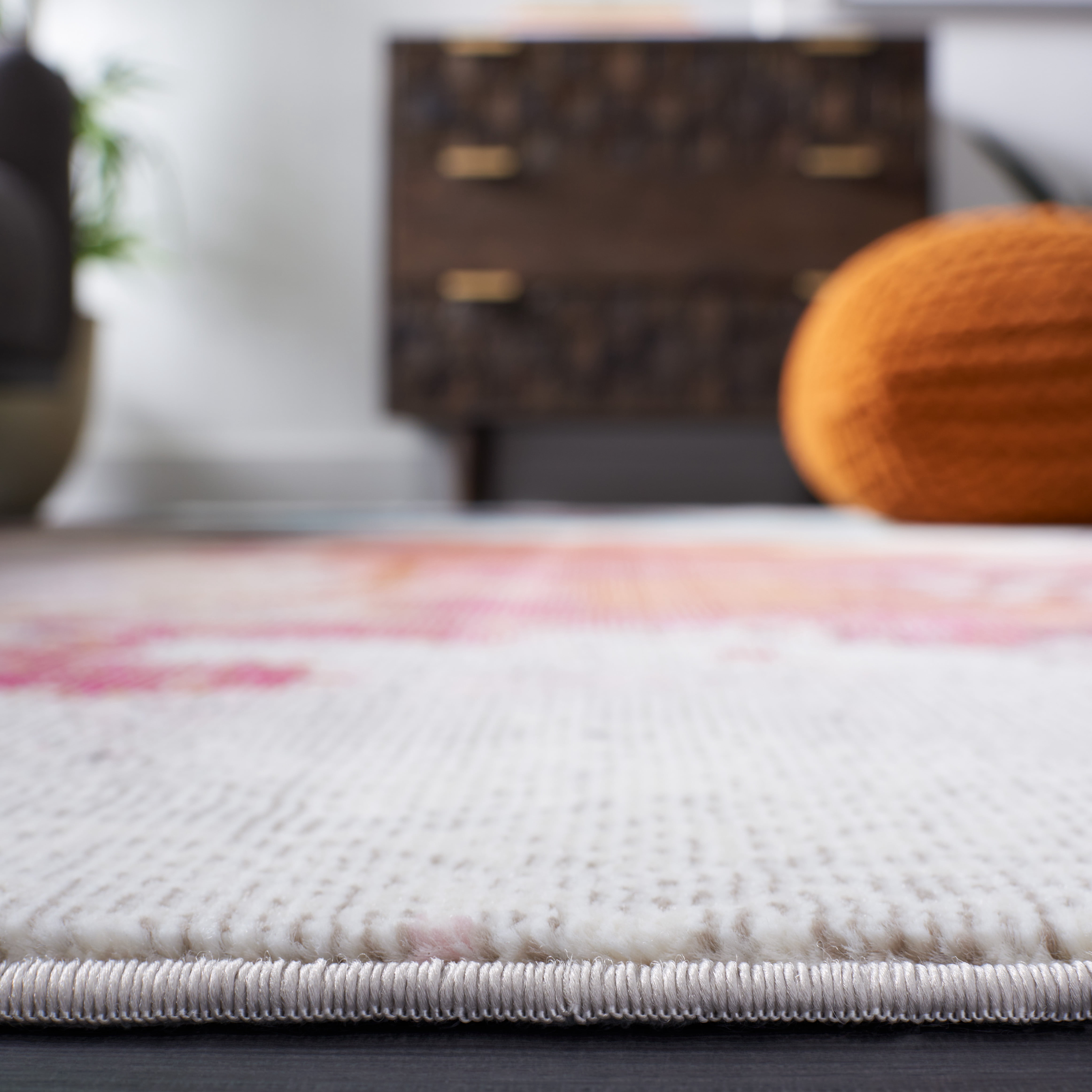 SAFAVIEH Aria Deena Abstract Runner Rug, Ivory/Red, 2' x 8'