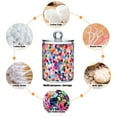 thumbnail image 6 of Yayeee 4 Pack Qtip Holder Bathroom Cotton Swab Canister with Lid Clear Dispenser Set, Light Colorful Circles, 6 of 6