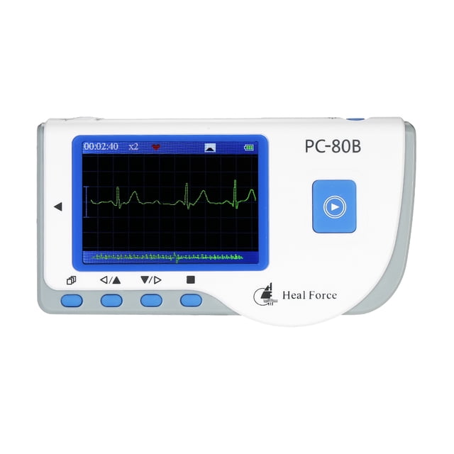 Heal de la fuerza médica portátil ECG EKG Monitor Monitor de frecuencia cardíaca con cable USB + ele Heal Force Monitor de ECG