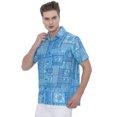thumbnail image 4 of LA LEELA Men's Hawaiian Shirt Fashion Button Down Short Sleeves Holidays Aloha Party Casual Tops Summer Beaches Shirts for Men S Blue Floral, 4 of 6