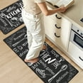thumbnail image 2 of MeyJey Farmhouse Kitchen Rug Set of 2, Non-Slip Anti-Fatigue Waterproof Cushioned Mat for Kitchen, Dining & Laundry Room, 18"x30"+18"x48" Black, 2 of 13