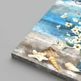 thumbnail image 5 of Beach Canvas Wall Art for Home Decor Bathroom Decor Blue Beach Picture Ocean Theme Anchor Canvas Print Modern Coastal Seascape Painting Framed Seaside Artwork Floral Daisy for Home Room 14x14inc x 4, 5 of 6