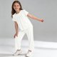 thumbnail image 4 of Conjuntos de pijamas para niños, ropa de casa, conjunto de manga corta y pantalón, ropa fina de primavera y verano para niños con aire acondicionado, conjunto de encaje estilo princesa de poliéster pa, 4 of 9
