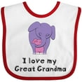 thumbnail image 3 of Inktastic I Love My Great Grandma Elephant Girls Baby Bib, 3 of 4