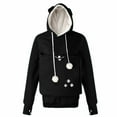 thumbnail image 2 of Hoodies Woman Clearance, Women' s Sweatshirt Furry Friends Pouch Hood Tops Carry Cat Breathable Pullover Blouse, 2 of 8