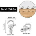 thumbnail image 2 of 1 Box 100Pcs Stainless Steel Lobster Clasps Jewelry Lobster Claw Clasp 6x9mm Mini Small Fastener Hook Clasps Bracelet Clips Closures Necklace Connector Clasp for Jewelry Making Supplies, 2 of 6