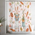 thumbnail image 5 of Pink Spring Easter Small Stall Shower Curtain, Waterproof Shower Curtains for Bathroom, Bunny Carrots Eggs Floral Botanical Washable Fabric Bath Curtain for Bathtub Decoration with Hooks 36x72 Inches, 5 of 9