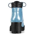 thumbnail image 3 of Botines De Combate Talón De Bloque Cremallera Lateral Punta Redonda Para Mujer Cielo azul 41, 3 of 6
