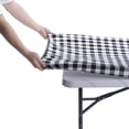 thumbnail image 4 of AUQ Table Cloth Rectangle Table,Protect Your Table From Food Spills and Dust Plaid Tablecloth,Wipe Clean with A Damp Cloth Table Cloths for 6 Foot Rectangle Tables,Black and White Check, 4 of 5