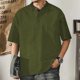 thumbnail image 1 of pstuiky Camisa de manga corta para hombre, Camisa deportiva de color liso para hombre con solapa y botones, manga corta, top/camisa con solapa camisas casuales para hombre xl, 1 of 6