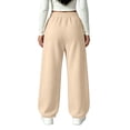 thumbnail image 4 of Guluxicc Women's Wide Leg Sweatpants with Pockets Drawstring Elastic Waist Solid Casual Sweatpants for Everyday Fall Winter, 4 of 5